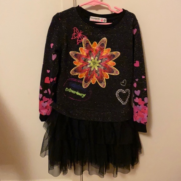Desigual Other - Desigual sparkle dress with tutu fabric skirt
